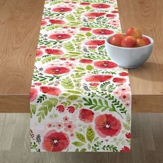 Table Runners: Poppy Chintz - Pink Table Runner, 72X16, Multicolor