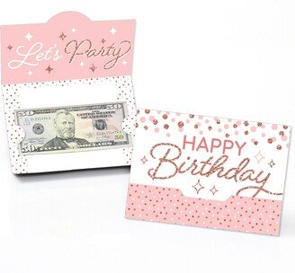 Big Dot Of Happiness Pink Rose Gold Birthday - Happy Birthday Party Money And Gift Card Holders 8 Ct