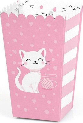 Big Dot of Happiness Purr-fect Kitty Cat - Kitten Meow Baby Shower or Birthday Party Favor Popcorn Treat Boxes - Set of 12