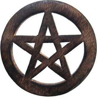 Wood Pentagram Altar Tile | 4 Inches