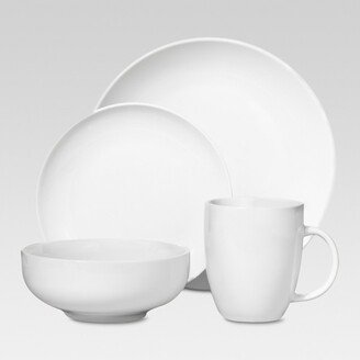 16pc Porcelain Coupe Dinnerware Set White