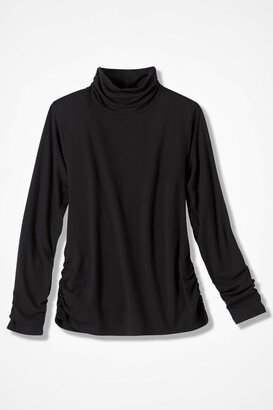 Women's PrimaKnit Turtleneck Top - Black - PS - Petite Size