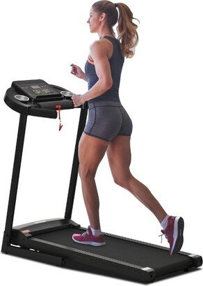 Treadmill Machine Electric Motorised Folding Running Machine 12 Preset Programs w/ LED Display Drink Holder & Phone Holder Perfect - Black