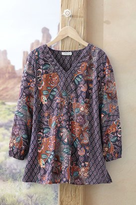 Women's Twin Print Melody Blouse - Navy Multi - PS - Petite Size