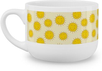 Mugs: Happy Sunshine - Yellow Latte Mug, White, 25Oz, Yellow