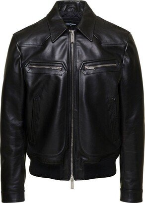 Vintage Zip-Up Leather Jacket
