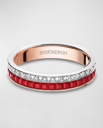 Pink Gold and White Gold Quatre Red Edition Diamond Ring, EU 52 / US 6