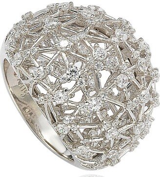 Suzy Levian Pave Cubic Zirconia Sterling Silver Ring