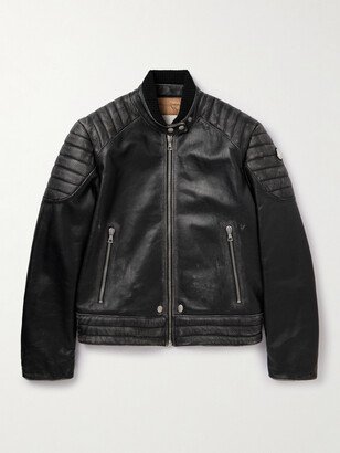 Palm Angels Full-Grain Leather Down Jacket