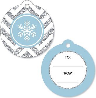 Big Dot of Happiness Winter Wonderland - Snowflake Holiday Party and Winter Wedding to and from Gift Tags (Set of 20)