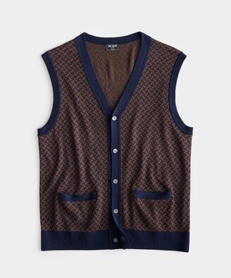 Over-Under Geo Cardigan Vest in Espresso Bean