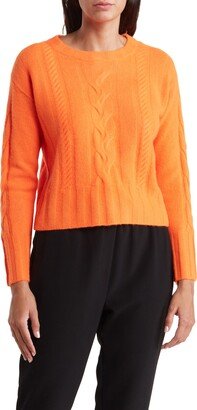 ELIE ELIE TAHARI Crewneck Cable Cashmere Sweater