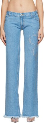 FAL-ASH Blue Rhinestone Jeans