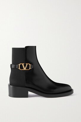 Vlogo Embellished Leather Chelsea Boots - Black