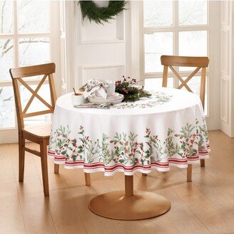 Winter Holiday Berry Oval Tablecloth - Multicolor - 84x60 Oval