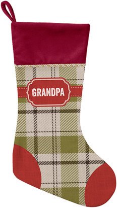 Christmas Stockings: Classic Badge Name Christmas Stocking, Red, Multicolor