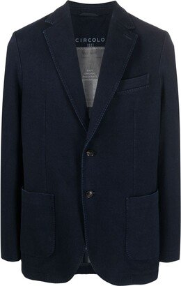 Single-Breasted Cotton-Blend Blazer-AE