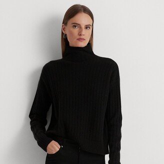 Ralph Lauren Washable Cashmere Ribbed Turtleneck-AA