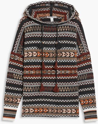 Jacquard-knit cashmere hoodie
