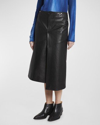 Leather Midi Skirt-AA