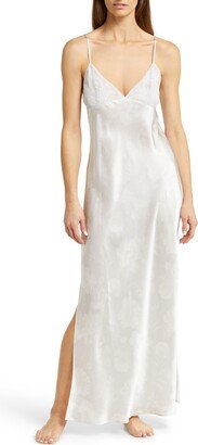 Lace Trim Washable Silk Nightgown