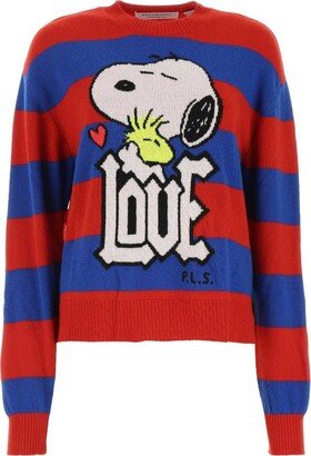 Snoopy Intarsia-Knitted Crewneck Jumper-AB