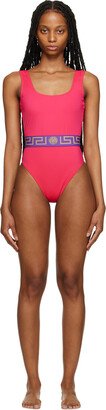 Pink Greca One-Piece Swimsuit