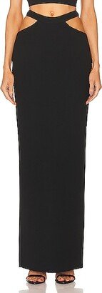 Cut Out Maxi Skirt in Black