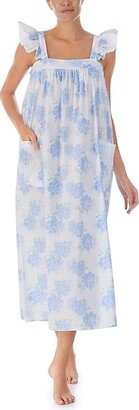 Flutter Sleeve Ballet Gown (Blue Hydrangea) Women's Pajama