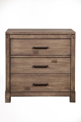 IDEAZ International 1616APB Brown Washed Elegant 2 Drawer Nightstand