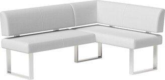 Somette Leah White Nook Corner Dining Bench