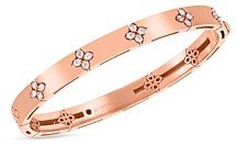 18K Rose Gold Love in Verona Diamond Flower Bangle Bracelet