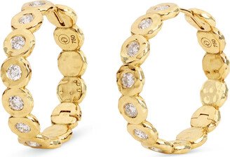 Diamond Jumbo Edith Yellow Gold Hoops