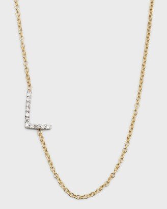 Zoe Lev Jewelry Diamond Asymmetrical Initial Necklace, L