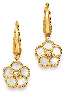 18K Yellow Gold Daisy Mother-of-Pearl & Diamond Drop Earrings - 100% Exclusive