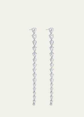 64 Facets 18k White Gold Diamond Drop Earrings