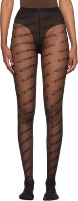 Black Wolford Edition Monogram Tights