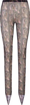 Polka Dot Tights With Pink Paisley Patterns