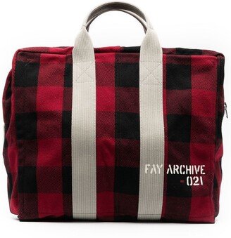 Check-Print Duffle Bag