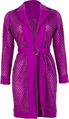 Balletto Athleisure Couture Perforated Overcoat Viola