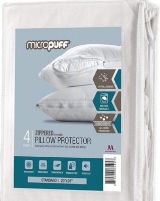 Micropuff Zippered 4 Pack Microfiber Pillow Protector