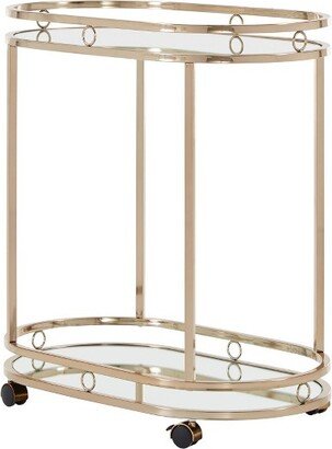 Bartram Oval Bar Cart Champagne Gold