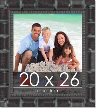 PosterPalooza 20x26 Bamboo Black Complete Wood Picture Frame with UV Acrylic, Foam Board Backing, & Hardware