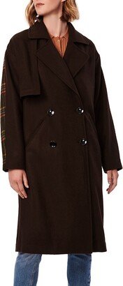 Mixed Media Wool Blend Trench Coat