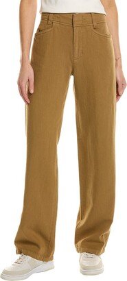 High-Waist Linen-Blend Casual Pant