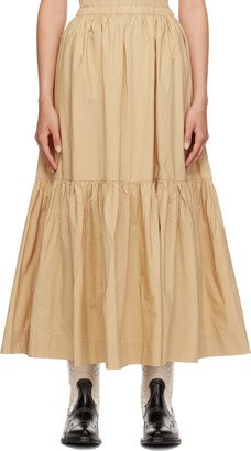 Beige Flounce Maxi Skirt