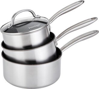 Scratch Guard 3 Piece Saucepan Set Silver