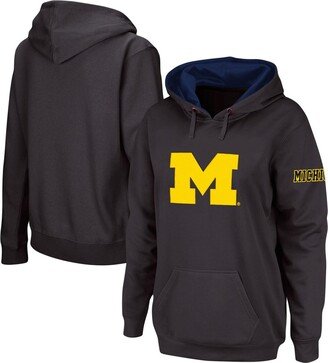 Stadium Athletic Women's Charcoal Michigan Wolverines Team Big Logo Pullover Hoodie