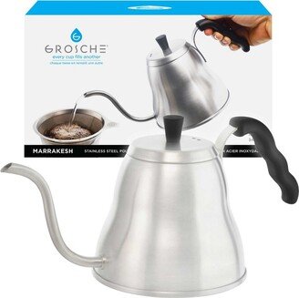 Marrakesh Gooseneck Kettle for Pour Over Coffee Makers and Coffee Drippers, Stainless Steel, 34 oz