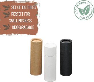 100 Eco Friendly Lip Balm Or Moisturizer Push Up Tubes .5Oz 15G, Bulk Kraft Paper Cardboard Cosmetics Container For Lipstick Chapstick